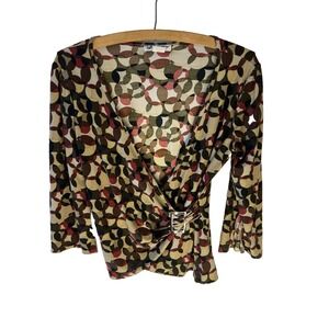 Vtg Y2K Self Esteem‎ Top Artsy Abstract Friends Coquette Women S USA